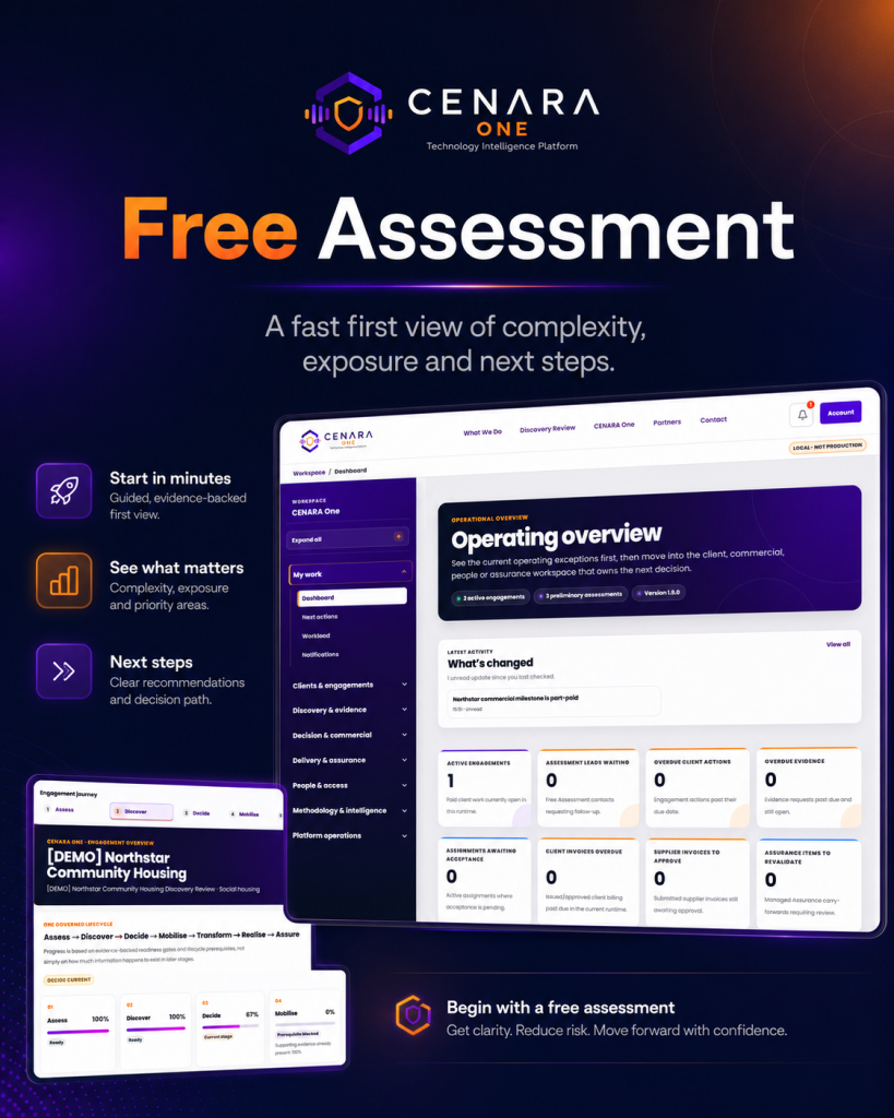CENARA One Free Assessment preliminary view of complexity exposure and next steps